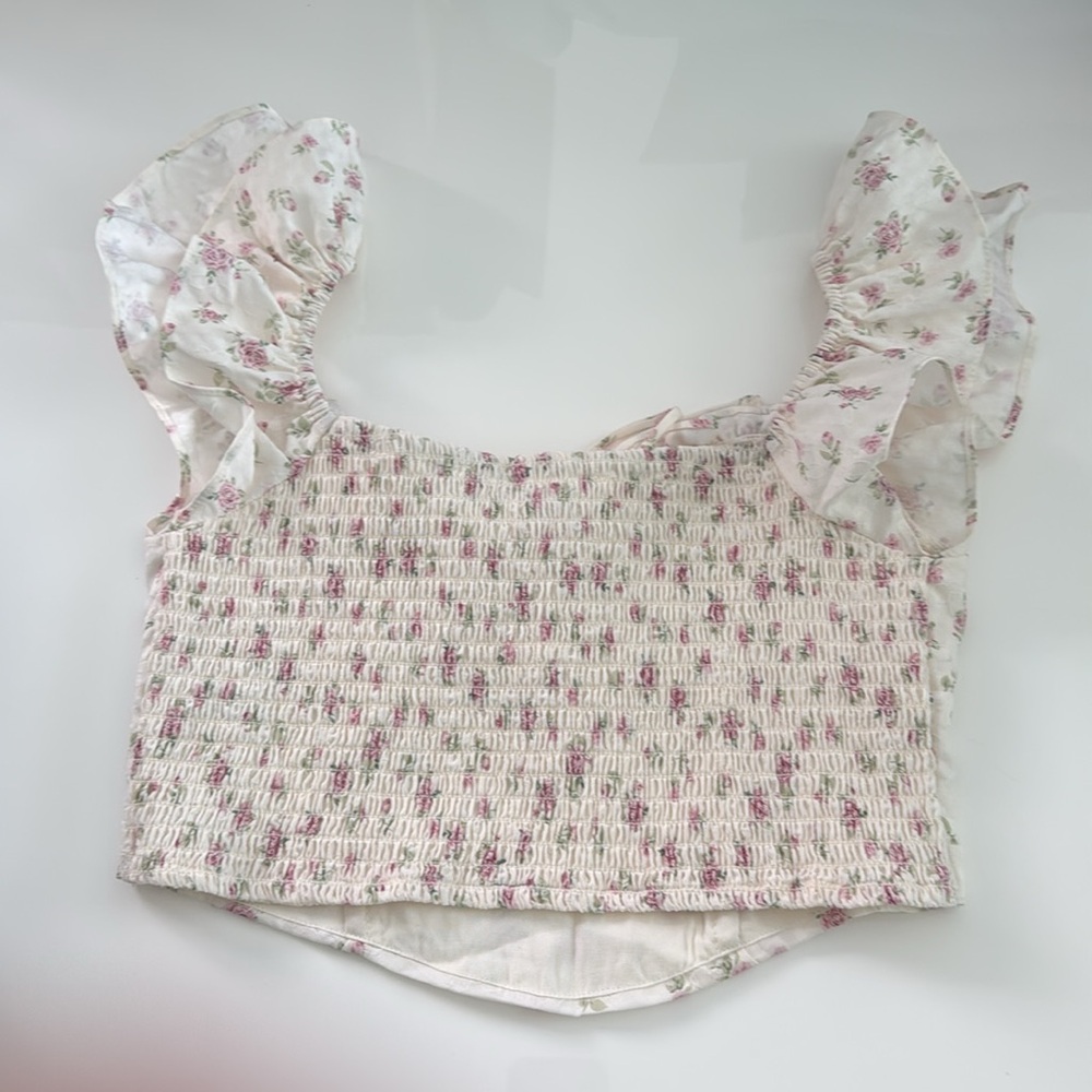 Altar’d State Floral Ruffle Sleeve Top - Picture 3 of 3